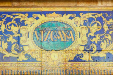 Vizcaya işareti bir mozaik duvar üzerinde
