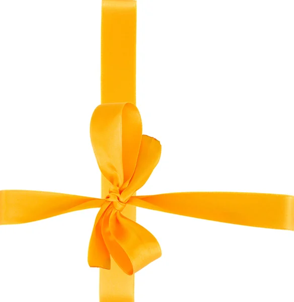 Yellow ribbon with bow — Stock Photo, Image