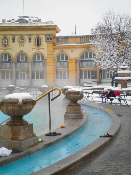 부다페스트에서 Szechenyi 열 목욕 — 스톡 사진