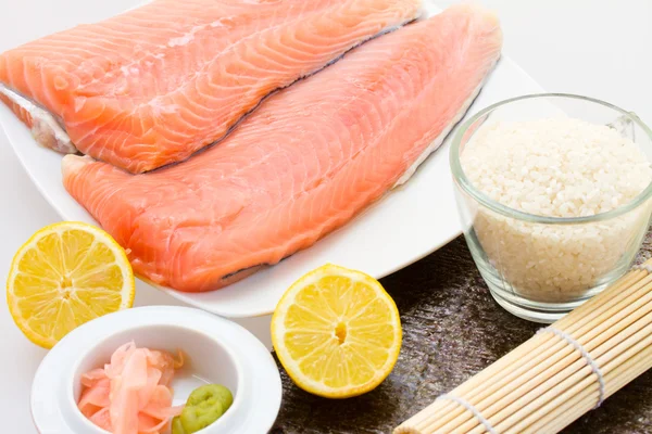 Raw salmon for shishi — Stock Photo, Image