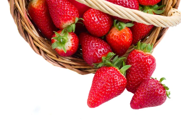 在篮子里的红色草莓 — 图库照片