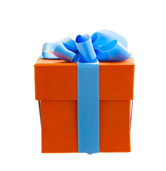 Caja regalo naranja — Foto de Stock