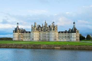 Facade of Chambord chateau at sunset, France clipart