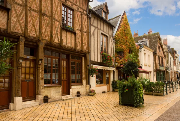 Houten huisjes in amboise, Frankrijk — Stockfoto