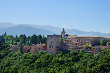 Alhambra palace ve Dağları İspanya