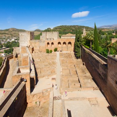 Alcazaba kale alhambra, granada, İspanya