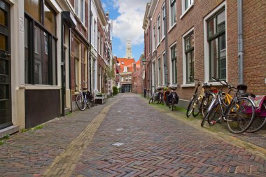 sokak eski şehir, haarlem, Hollanda