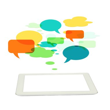 Tablet social media concept щт цршеу