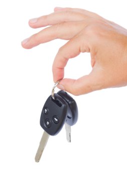 Hand holding a car keys