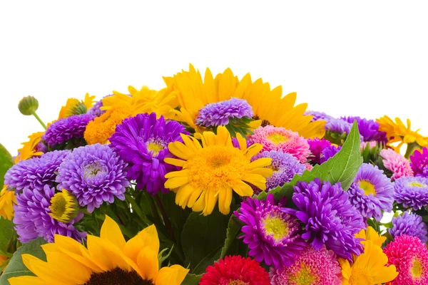 Bando colorido de flores de outono fronteira — Fotografia de Stock