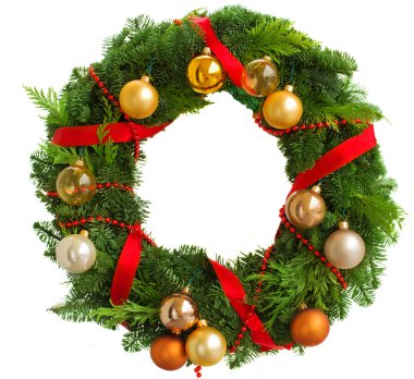 Süslü yeşil Noel çelengi