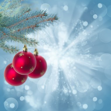 mavi arka plan christmas kırmızı topları