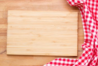 Cutting board and red napkin clipart