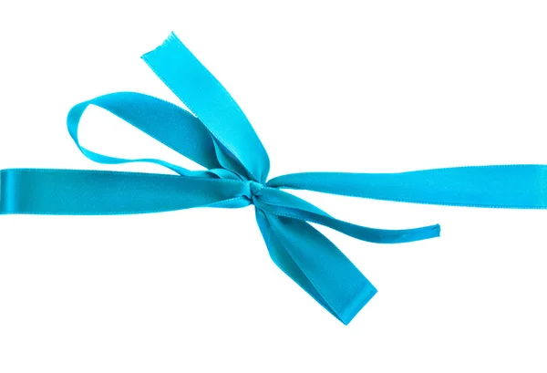 Turquoise ribbon with bow — Stock Photo, Image