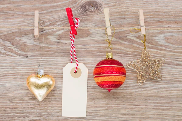 Tag with christmas decorations — Stock Photo, Image