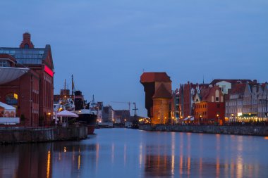 Motlawa quay and old town of Gdansk clipart
