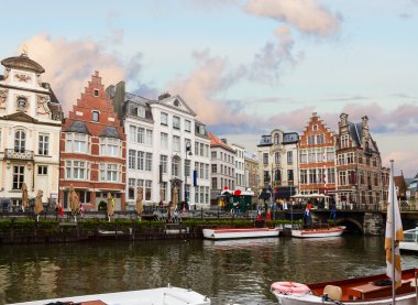 eski şehir, ghent limanında graslei