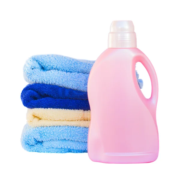 Towels with detergent — Stock Photo, Image