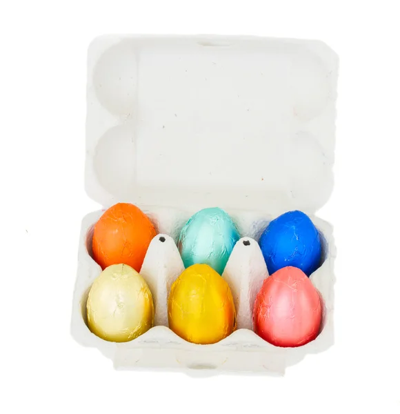 Conjunto de huevos de Pascua en caja — Foto de Stock