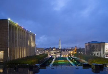 Brüksel cityscape akşam