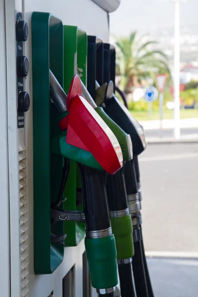 Pompe del distributore di benzina da vicino — Foto Stock