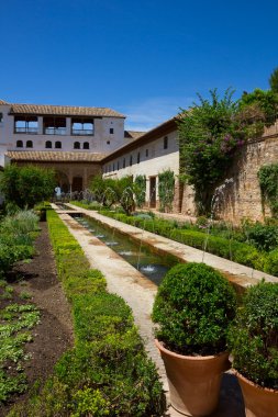 generalife Saray cortyard, granada, İspanya