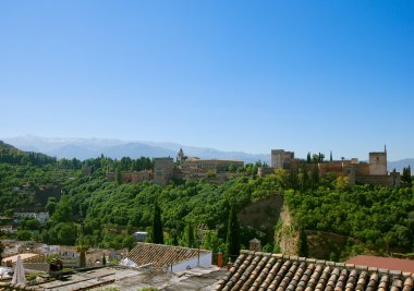 Alhambra palace ve Dağları İspanya