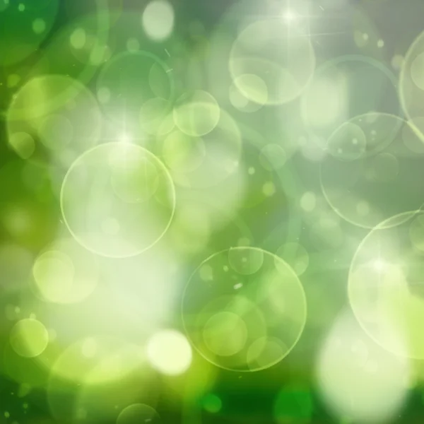 Green lights on black  festive bokeh background — Stock Photo, Image