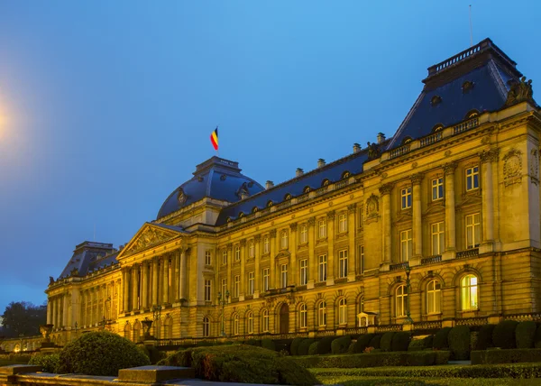 Het Koninklijk Paleis van Brussel bij nacht — Stockfoto