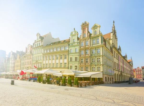 Plaza del mercado en el casco antiguo de Wroclaw —  Fotos de Stock