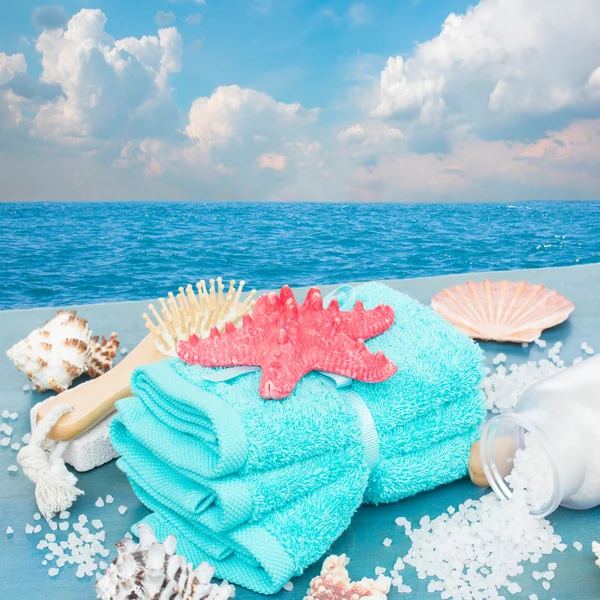 Sea spa setting by seaside — Stock Photo, Image