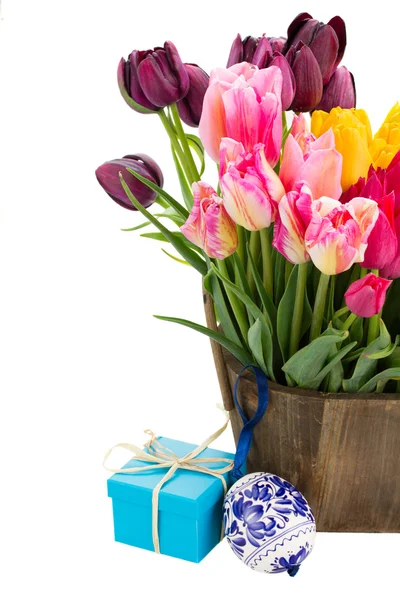 Bouquet de fleurs de tulipes multicolores — Photo