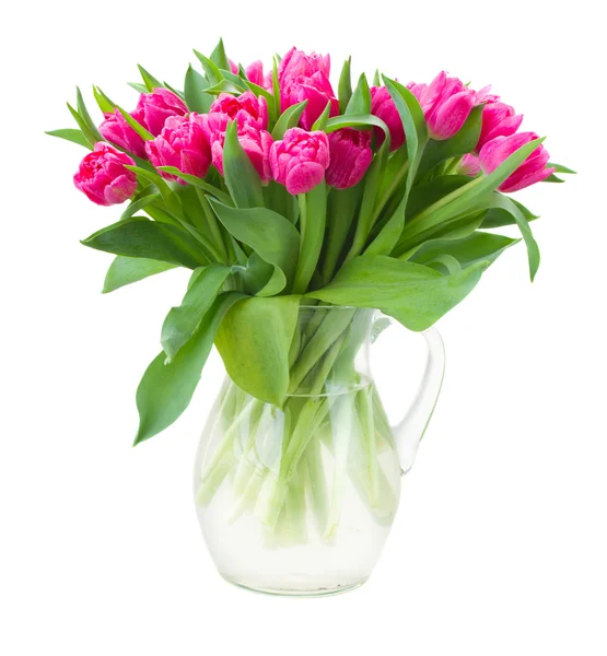 Bouquet of pink tulips in vase — Stock Photo, Image