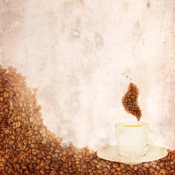 Vecchia carta con caffè — Foto Stock