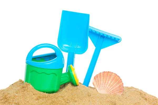 Beach toys in sand — Stock Photo, Image