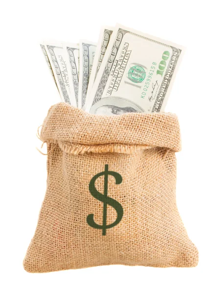 Dollars in  bag — Stock Photo, Image