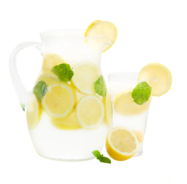 Jar and glass  of lemonad — Stock Photo, Image