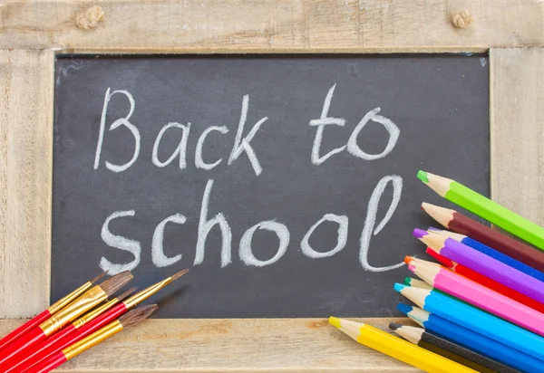 Black board with back to school — Stock Photo, Image
