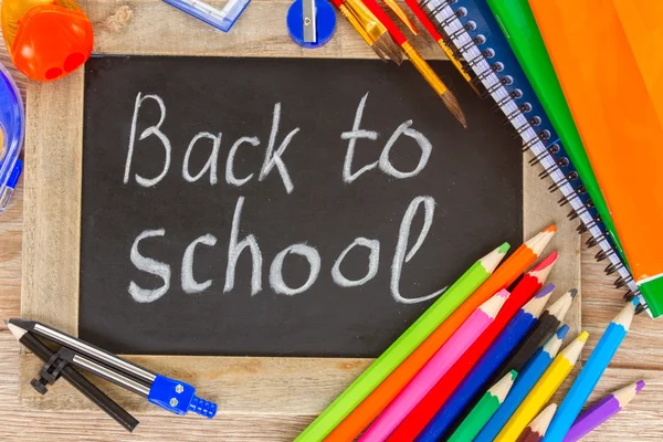 Black board with back to school — Stock Photo, Image