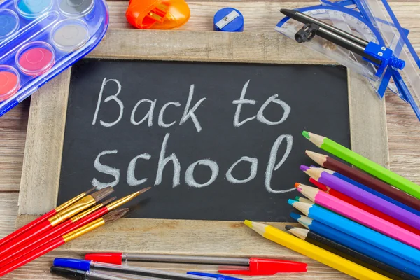 Black board with back to school — Stock Photo, Image