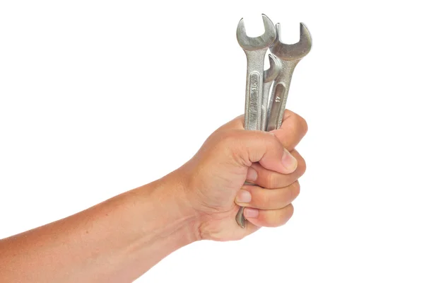 Handholding set of wrenches — стоковое фото