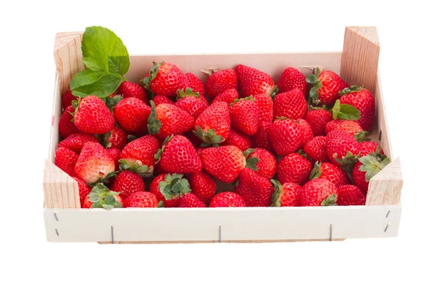 草莓放在箱子里 — 图库照片