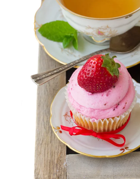 Cupcake à la fraise — Photo