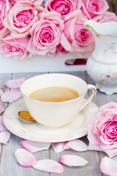 Mug of coffee on breakfast — Stock Photo, Image