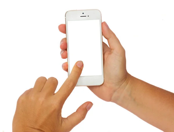 Hands holding a modern smartphone — Stock Photo, Image