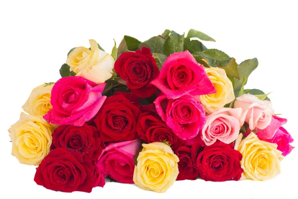 Bukett färska mångfärgade rosor — Stockfoto