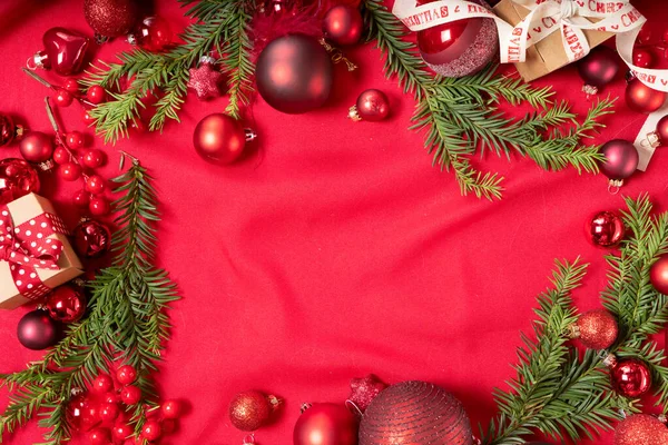 Enfärgad röd jul livsstil — Stockfoto