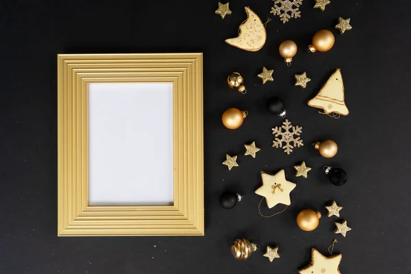 Černé a zlaté Vánoce — Stock fotografie