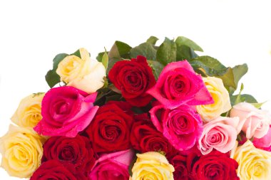 taze çok renkli gül buketi