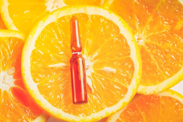 Vitamina Tratamiento Natural Concentrado Sobre Concepto Rodajas Naranja —  Fotos de Stock